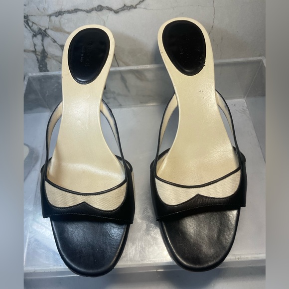 Gucci leather colorblock patten sandals - black sandals sz  7.5 B made in italy - Picture 6 of 16